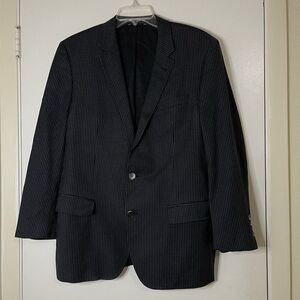 Hugo Boss Gray plaid knit blazer sportscoat jacket US 44R -READ DESCRIPTION-